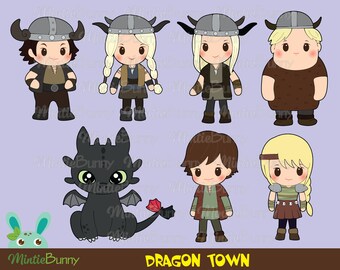 Dragon Clipart - HViking Clipart - Dragon Clip Art - Hand Drawn - Chibi clipart - Dragon Stickers