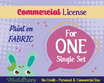 Commercial License Clipart - Commercial license - Commercial use - Print on Fabric -  Chibi Clipart License - No Credit Lincense