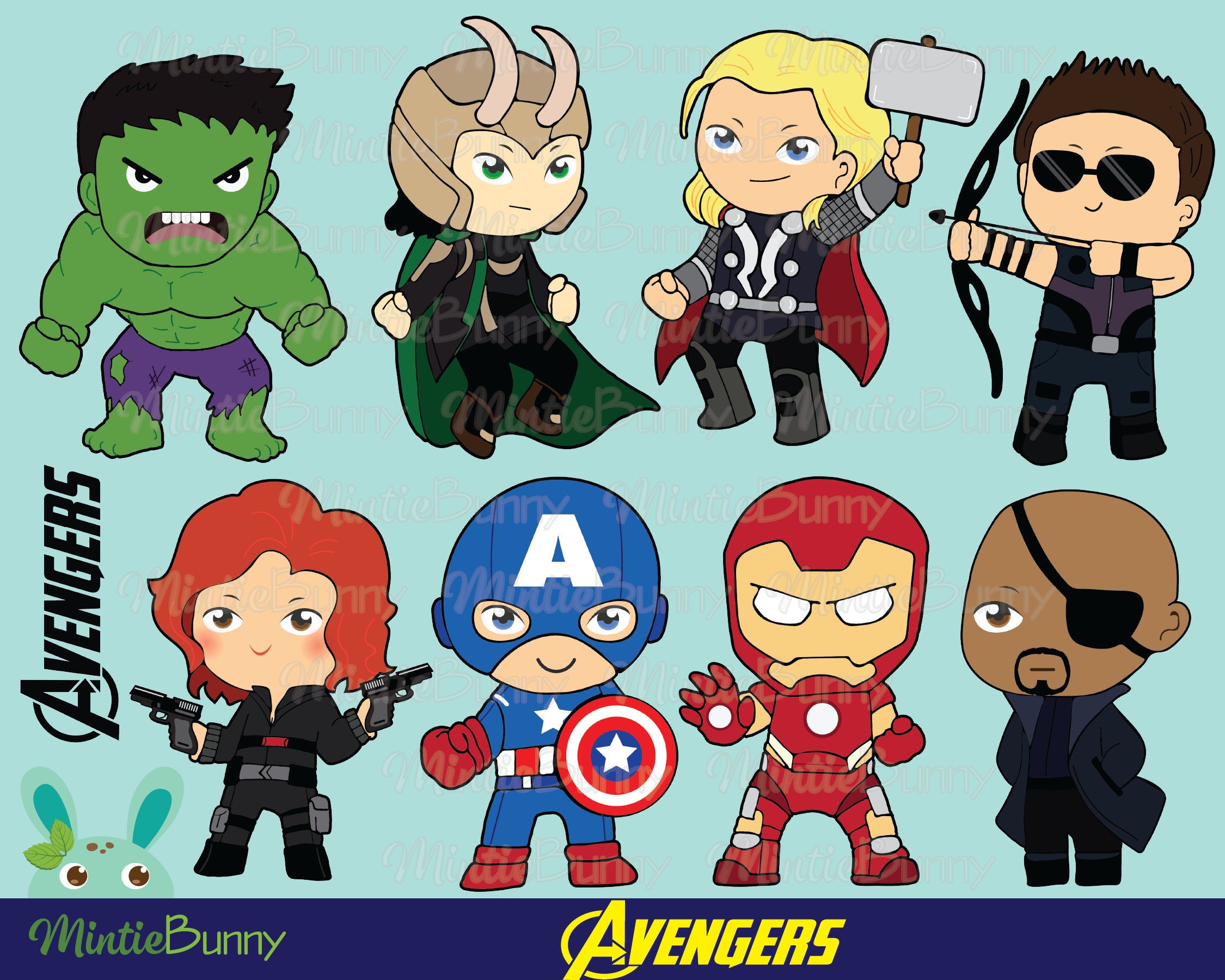 Avengers Clipart Superhero Clipart Avenger clipart | Etsy