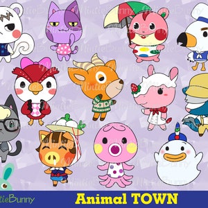 Animal Clipart - Animal TOWN Clipart - Instant Download - Printable Planner Sticker - Planner Stickers