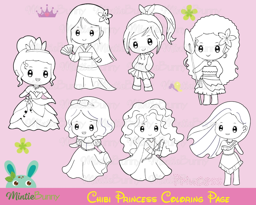 Coloring Page cartoon princess cute stripes kawaii 4950057 Vector