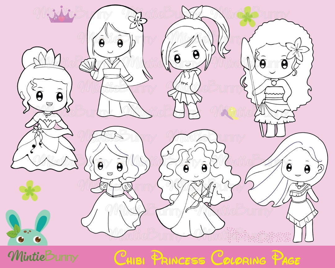 Coloring Page cartoon princess cute stripes kawaii 4950057 Vector