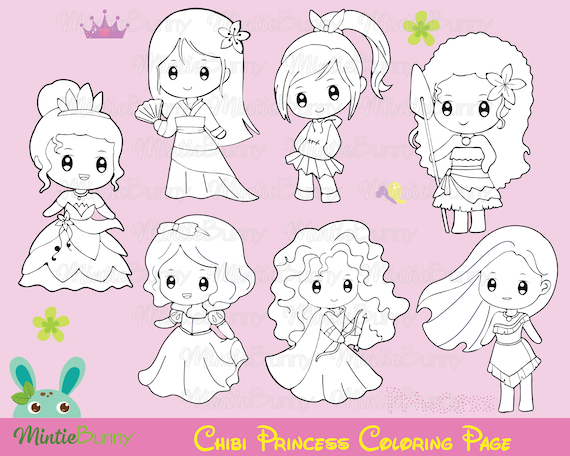 cartoon girl cute princess doodle kawaii coloring pages