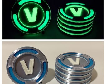 glow in the dark 3d printed vbucks v bucks v bucks - v bucks printable for chocolate coins