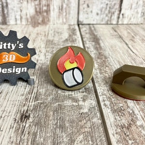 3d Printed Boy Scout Flaming Marshmallow Neckerchief Slide / Burning Marshmallow Patrol / Flaming Marshmallow Woggle  / Cub Scout