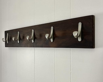 Solid Walnut Hardwood Coat Rack – Handmade J Hook Entryway Organizer