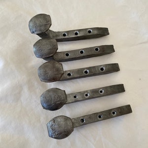 Railroad Spike Hooks With Pre-Drilled Holes. Set of Five. Wall Mount Country Rail Road Hooks. Coat Hooks. Bathroom Towel Hooks. Hat Rack.