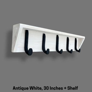Rustic Coat Rack Wall Mount. Perfect for Farmhouse/Country Home. Handmade With Railroad Spikes and High Quality Pine Wood. Matte Black Hooks