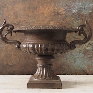 Pot de fleurs rond haut en polyéthylène écologique 90 cm – Bronze brillant – Résistant aux chocs et