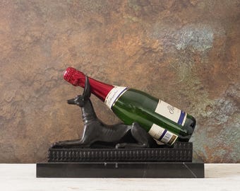 Elegant Pharaoh Dog Bronze Sculpture: Mythical Animal Figurine on Marble Base - 34cm Luxury Decor Giftgift Unique Vintage Gift