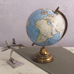 Elegant Vintage Art Deco Rotating World Globe - Sophisticated Home Office Decor & Cartography Gift, Gift for him, Gift for her