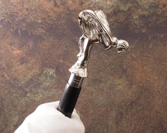 Rolls-Royce Spirit of Ecstasy Emily Mascot Walking Stick Vintage Cane Unique Gift