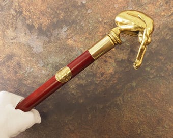 Vintage-Style Nautical Walking Stick with Bronze Diver Handle - 87.5cm Wooden Cane for Men & Collectorsgift Unique Vintage Gift