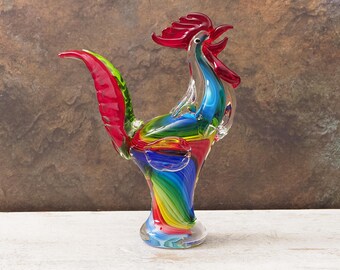 ムラーノガラスの鳥の置物 - 緑と赤 - Etsy 日本