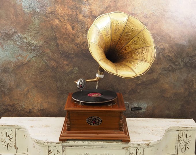 Shellac Player Vintage-inspired Gramophone Record Player: Antique-style Shellac ...