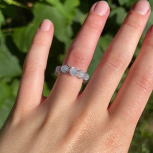 braided blue glass bead ring