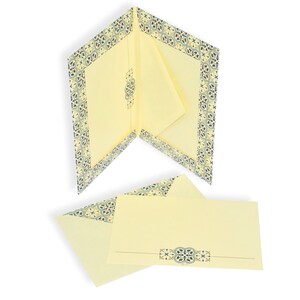 Wunderschöne Briefmappe aus Italien, Briefkuvert mit Karte, 13,5 x 19 cm, ital. Dekorpapier Quadrilobo, tolles Geschenk für Weihnachten