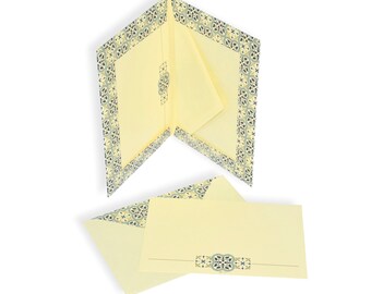 Beautiful letter folder from Italy, envelope with card, 5,31 x 7,48 ", decor paper Quadrilobo, great gift for Christmas