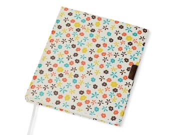 Diary for adults, blank book with white pages, flower pattern, notebook to design yourself, handmade, 240 pages environmental paper