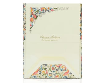 Letter paper set Vintage Florentine Traditional, 10 sheets thick writing paper, DIN B6 envelopes, suitable for invitations, birthday