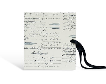 kleines Poesiealbum mit Satinschleife, Tagebuch für Kinder u. Erwachsene, Blanko-Buch mit Kalligrafie, 15 x 16,5 cm, 100 Blatt Schreibpapier