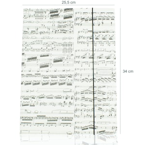 Noten-Mappe A4, Sammelmappe aus dünner Kartonage, große Gummizugmappe, Eckspanner-Mappe mit Musiknoten, Notenmappe für Schule
