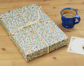 A4 Storage Box with Lid Blue | Florentine Paper Gift Box | Decorative Document Box | Flat Cardboard Keepsake Box | Wedding Gift