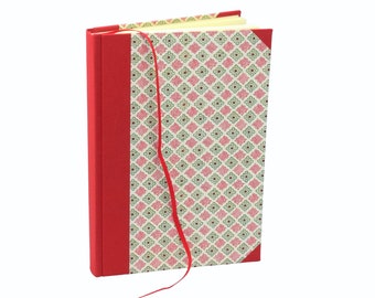 Skizzenbuch blanko, DIN A5, mit Lesezeichen, italienisches Papier remondini, Gewebe rot, Geschenk zum Schulanfang