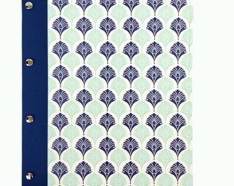 blue wedding folder A4, document folder with pockets, portfolio folder, folder to customize, linen dark blue, 10 foils for sheets