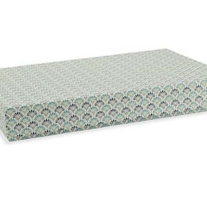 A4 Schachtel flach mit Deckel, Aufbewahrungsbox, blaue Kartonage mit Blumenmotiv, aus dünnem Karton, für Schule, Noten oder Bastelzubehör…