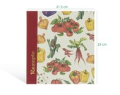 Folder for recipes 5,8 x 8,3 in, magazine file with register, 2-ring motif folder, red linen, for recipes with hold-down, 50 blank pages