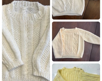 Handmade baby cable knit sweaters