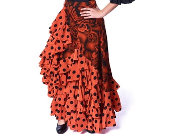 Falda de flamenco profesional para danza flamenco o sevillanas