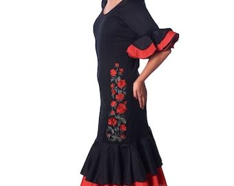 Flamenco dance dress for women, elastic knit, Spanish manufacturing.