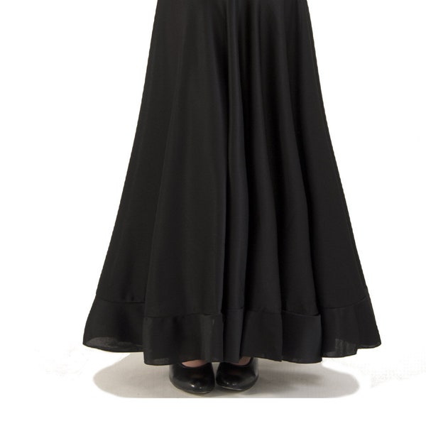 GIRL'S plain flamenco rehearsal skirt with a ruffle