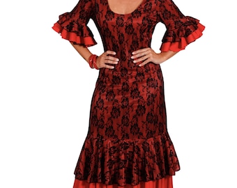 Flamenco dress with slightly elastic lace. Very comfortable and light.