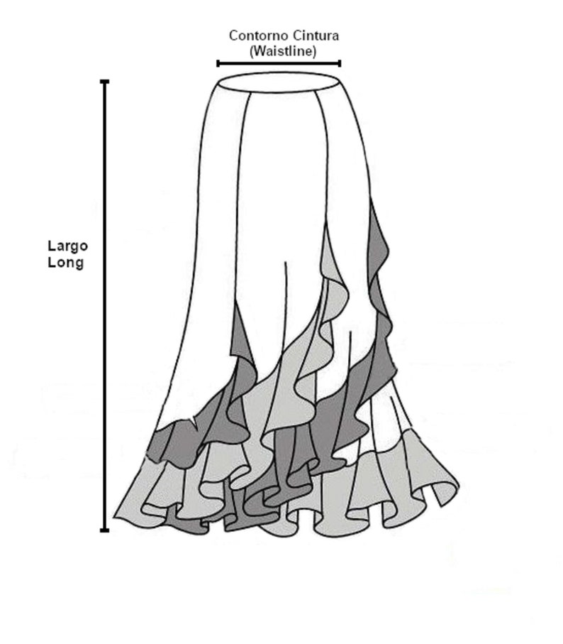 Falda profesional de flamenco con 6 volantes. imagen 4