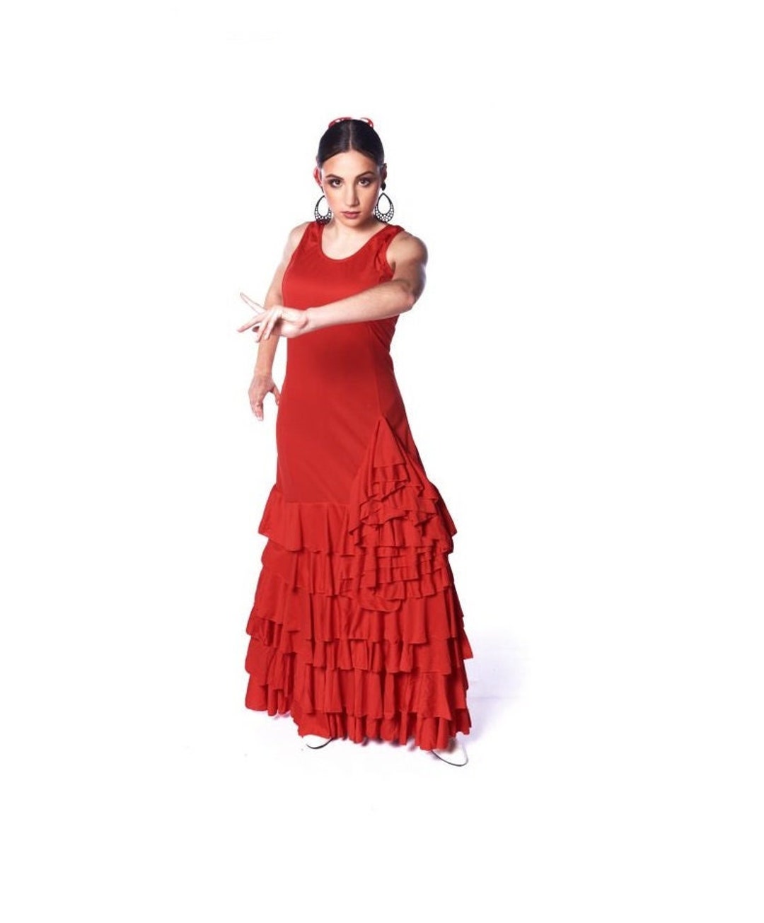 TIERED DRESS WITH HARDWARE FLAMENCO FLAMINGO