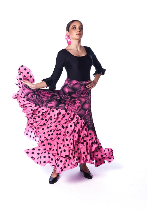 Falda flamenca de ensayo para baile flamenco por solo 30 €