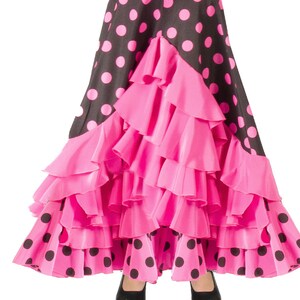 Girl's skirt for flamenco or sevillanas dance Negro / fucsia