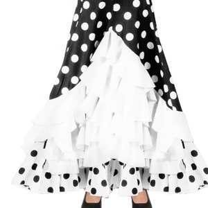 Falda de niña para la danza flamenco o sevillanas Negro / blanco