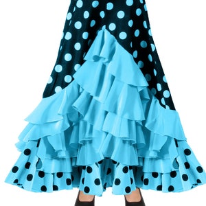 Girl's skirt for flamenco or sevillanas dance Negro / azul