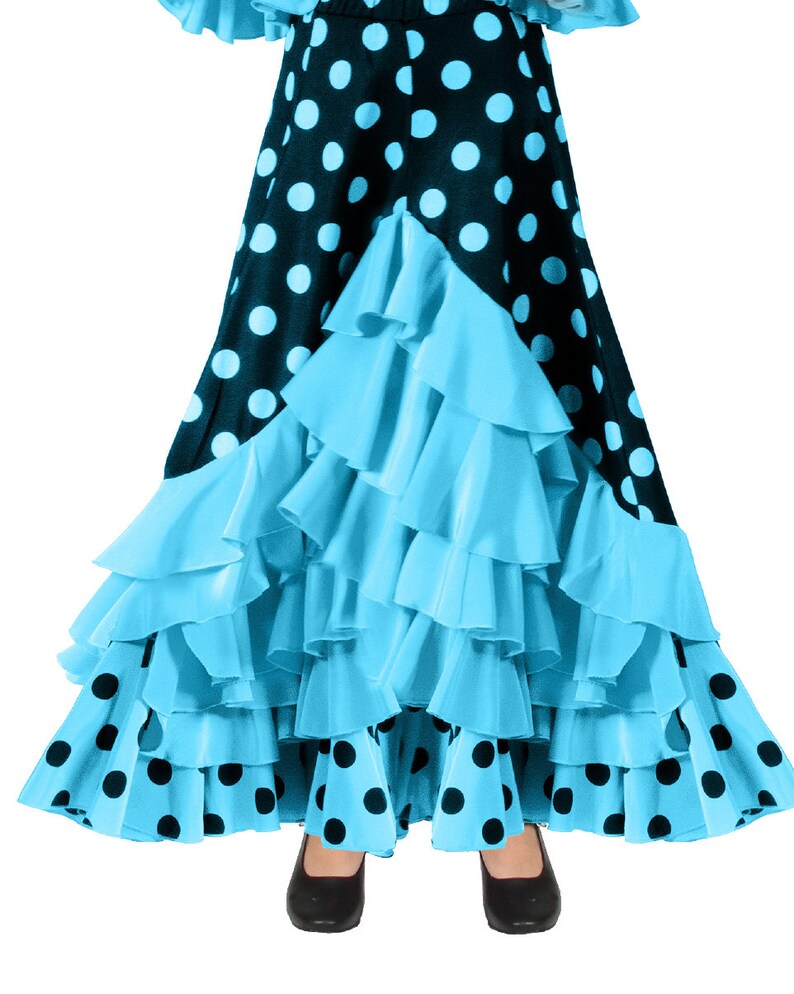 Girl's skirt for flamenco or sevillanas dance Negro / azul