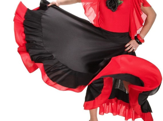 Falda de baile flamenco con dos volantes