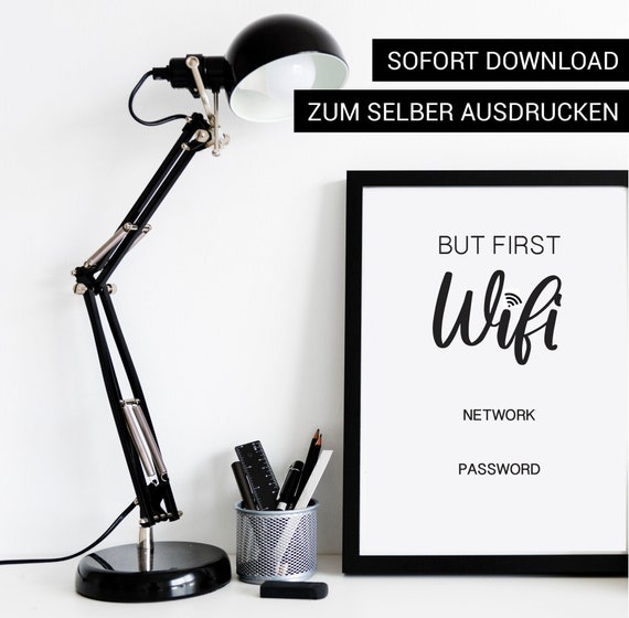 Poster But First Wifi Wifi Info Zum Etsy