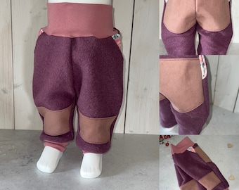 Wollwalk  Outdoorhose mit Knie und Po Nässeschutz Gr. 74-122