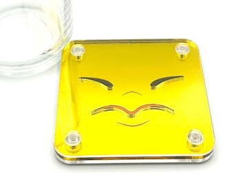 Mirrored Acrylic FFXIV Fat Chocobo Coaster