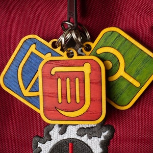 Wood Two Sided FFXIV Job Icon Keychain/Charm