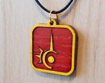 FFXIV Wood Red Mage Pendant/Necklace