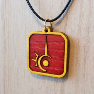 FFXIV Holz Rot Magier Anhänger/Halskette